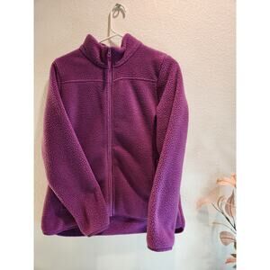 Talbots Purple Full-Zip Fleece Jacket Women’s‎ Medium Warm Soft Outerwear thick